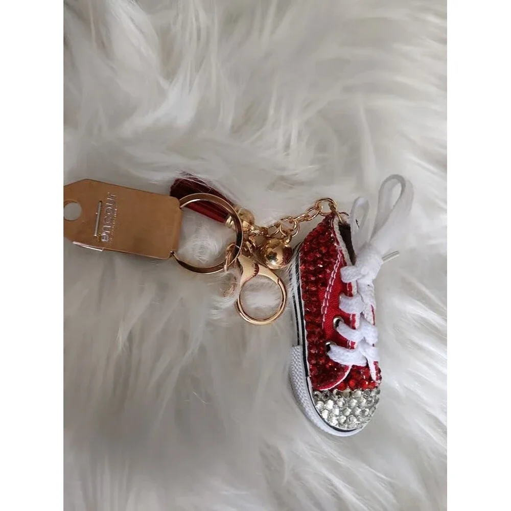 Red Rhinestone Sneaker Keychain